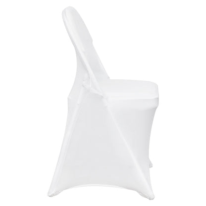 White Stretch Spandex Chair Covers - 30 Pcs, Foldable Kitchen Chair Covers, Universal Washable Slipcover Protector, Removable Chair Covers, for Wedding Party Dining Banquet Events