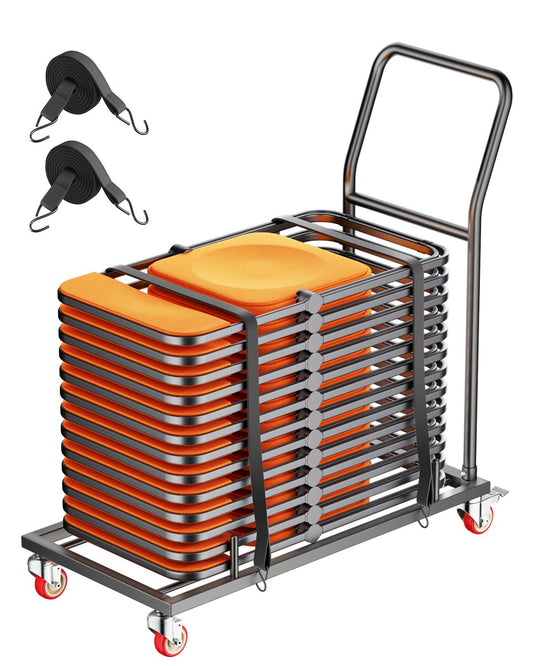 Folding Chair Rack Cart för 25 stolar på 300 LBS L-form horisontell