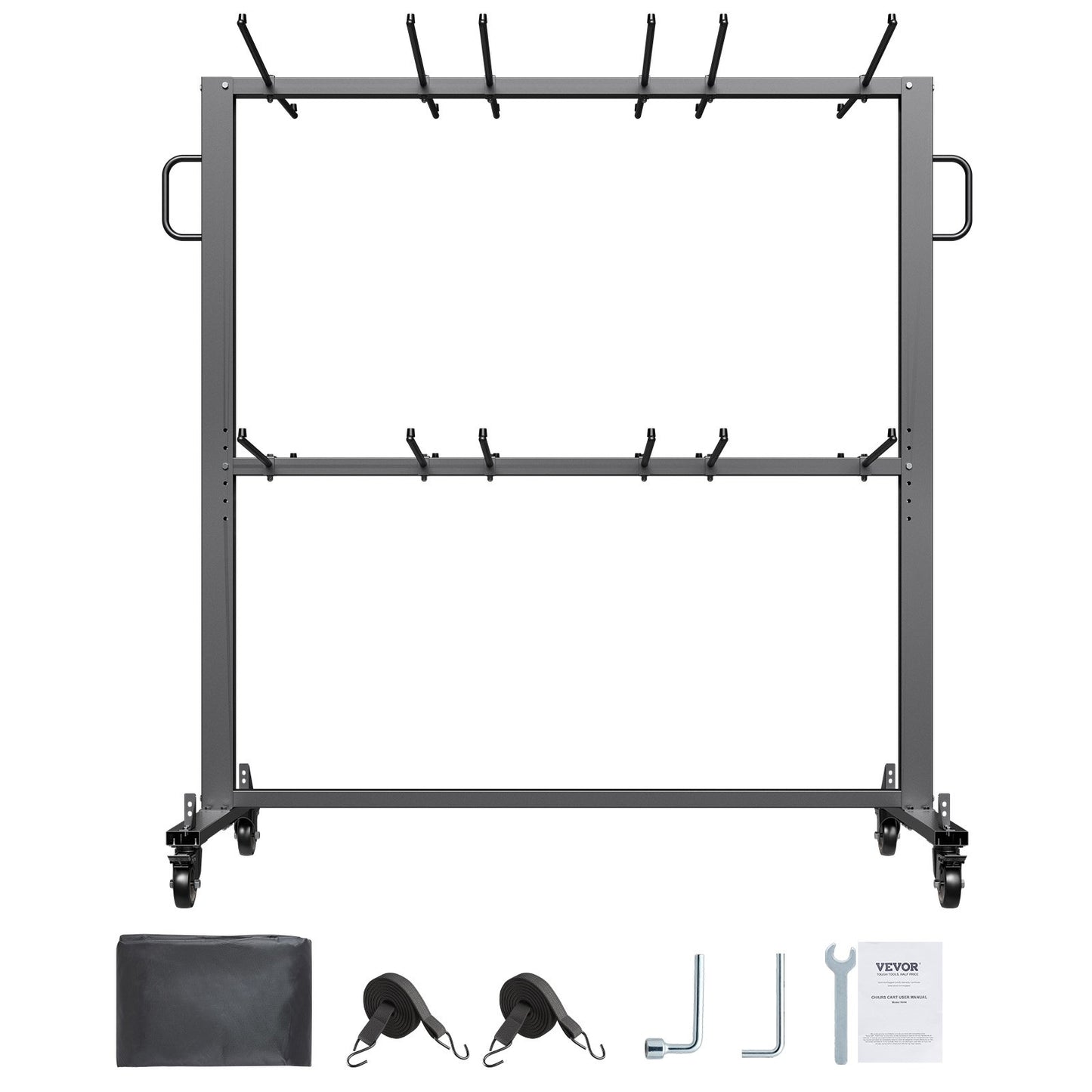Folding Chair Rack Cart för 84 stolar/ 12 bord+42 stolar på 800 LBS