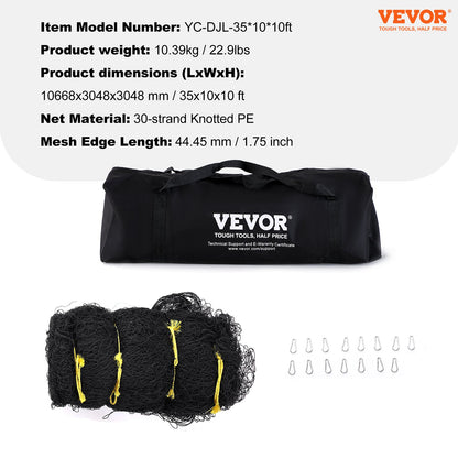 Baseball Batting Net, Professional Softball Baseball Batting Training Net, Training Portable Pitching Cage Netting with Door &amp; Carrying Bag, Heavy Duty Enclosed PE Netting, 35FT (NET ONLY)