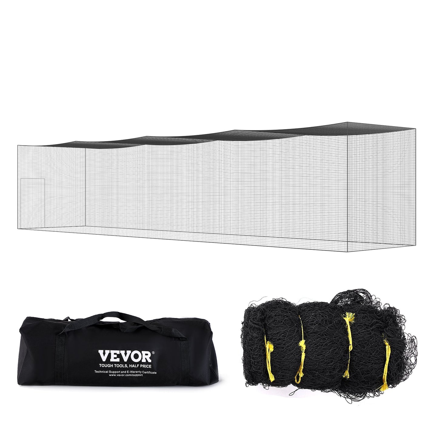 Baseball Batting Net, Professional Softball Baseball Batting Training Net, Training Portable Pitching Cage Netting with Door &amp; Carrying Bag, Heavy Duty Enclosed PE Netting, 55FT (NET ONLY)