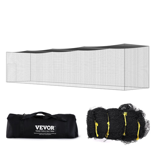 Baseball Batting Net, Professional Softball Baseball Batting Training Net, Training Portable Pitching Cage Netting with Door &amp; Carrying Bag, Heavy Duty Enclosed PE Netting, 55FT (NET ONLY)