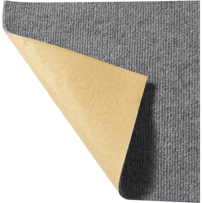 Mattplattor Peel and Stick, 30,5 x 30,5 cm fyrkanter Självhäftande mattgolv, mjukt vadderade mattplattor, lättinstallerad DIY för sovrum Vardagsrum inomhus utomhus (12 plattor, ljusgrå)