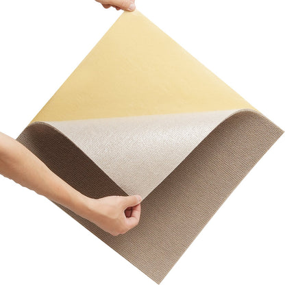 Carpet Tiles Peel and Stick, 18" x 18" Square Self-Adhesive Carpet Floor Tiles, Soft Padded Rugs, Easy Install DIY for Bedroom Living Room Indoor Outdoor (10 Tiles, Light Brown)