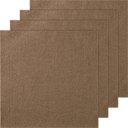 Carpet Tiles Peel and Stick, 18" x 18" Square Self-Adhesive Carpet Floor Tiles, Soft Padded Rugs, Easy Install DIY for Bedroom Living Room Indoor Outdoor (10 Tiles, Dark Brown) | EU