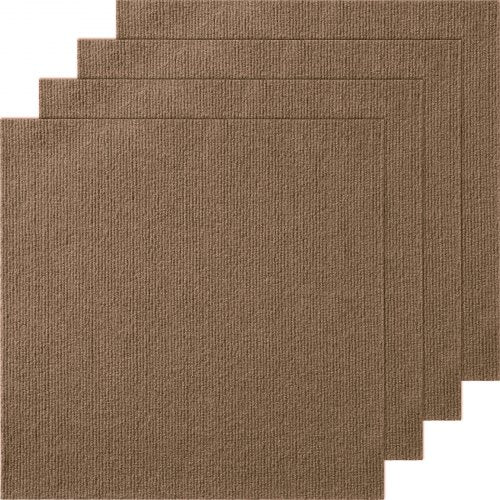 Carpet Tiles Peel and Stick, 18" x 18" Square Self-Adhesive Carpet Floor Tiles, Soft Padded Rugs, Easy Install DIY for Bedroom Living Room Indoor Outdoor (10 Tiles, Dark Brown) | EU