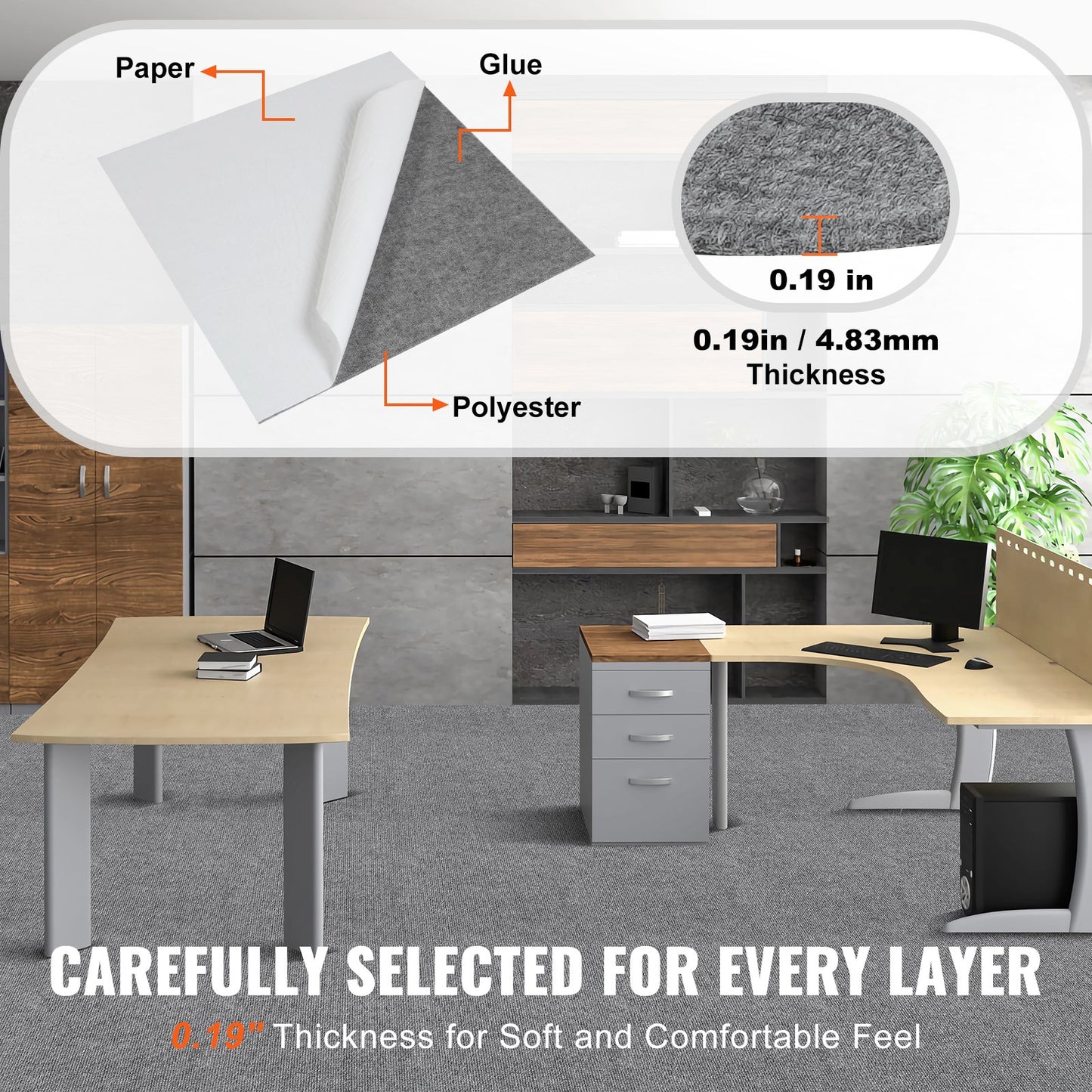 Mattplattor Peel and Stick, 24" x 24" fyrkanter självhäftande matta golvplattor, mjuka vadderade mattor, lättinstallerad DIY för sovrum Vardagsrum inomhus utomhus (9 kakel, ljusgrå)