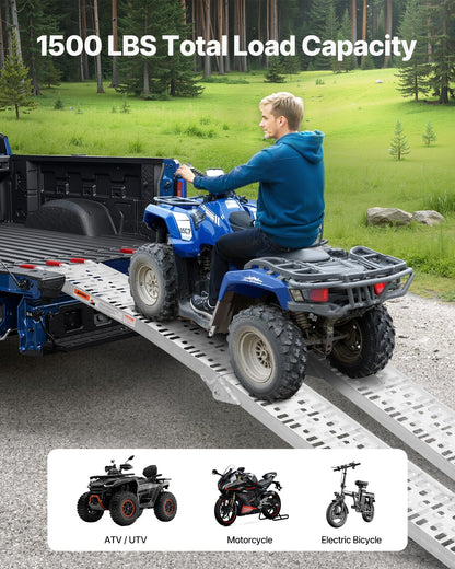 1500 lbs aluminiumramper 2st Kraftiga lastramper med handtag