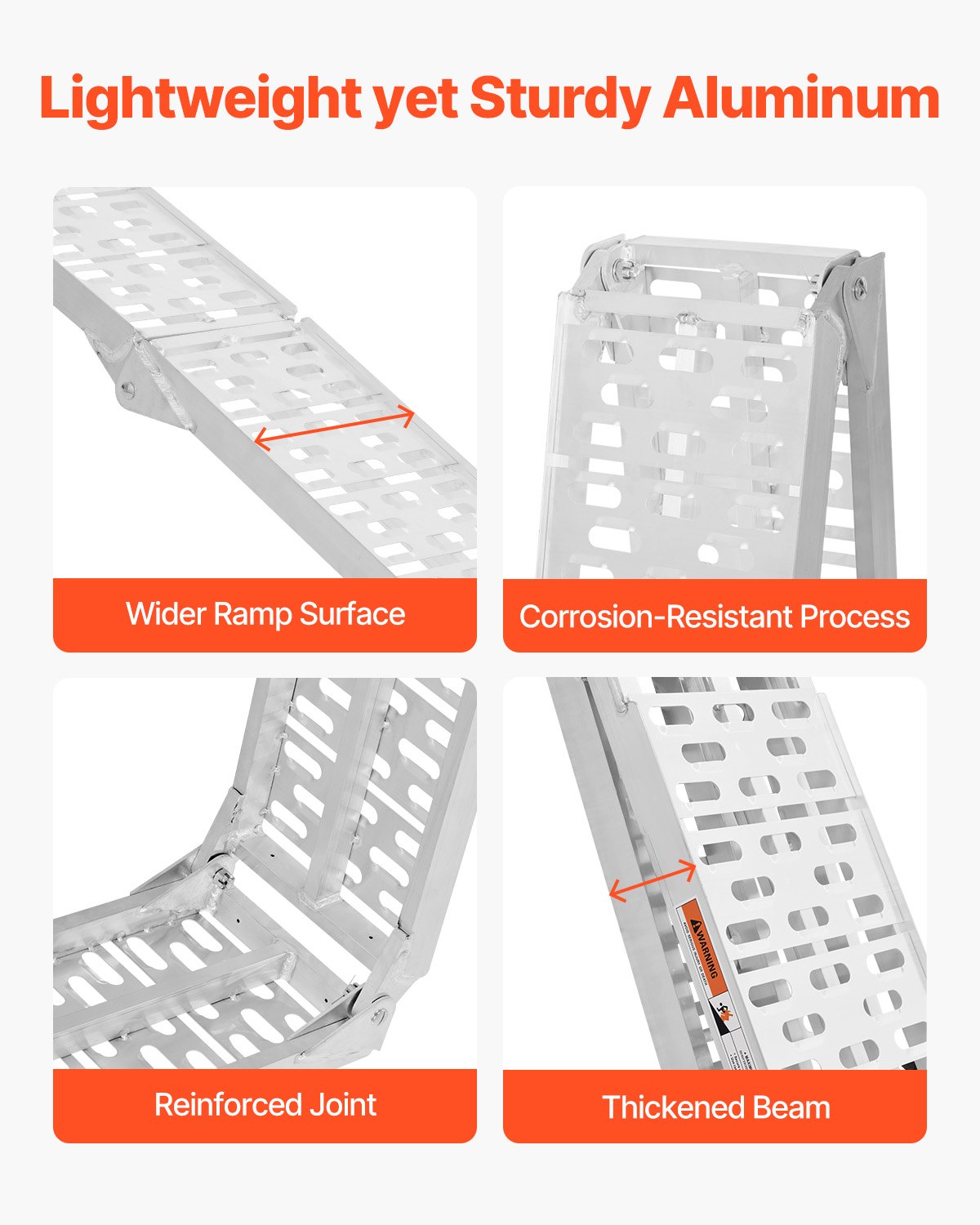 1500 lbs aluminiumramper 2st Kraftiga lastramper med handtag