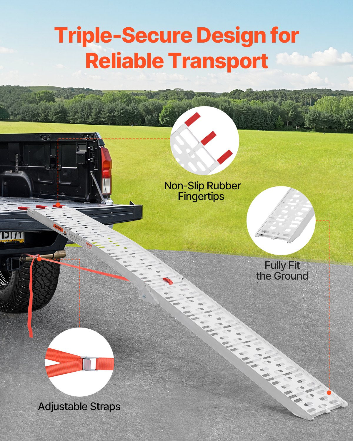 750 lbs aluminiumramper 1 st Kraftiga lastramper med handtag