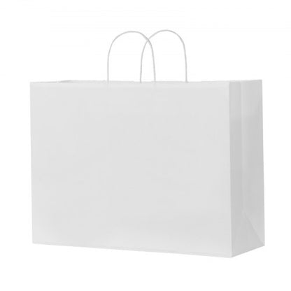 Kraftpapperspåsar med handtag 100 st 16x6x12 i festpåse vit |  EU