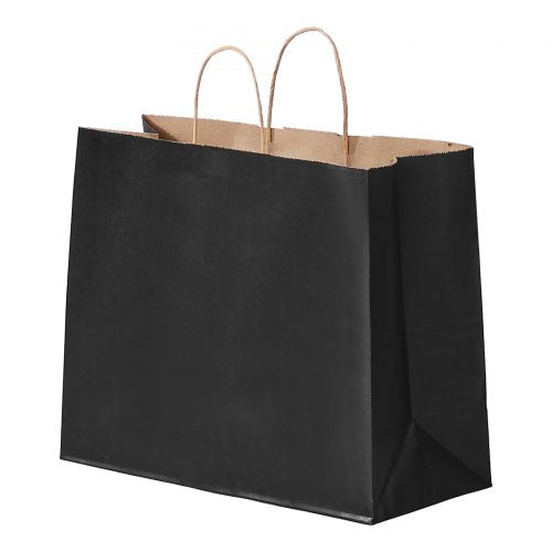 Kraftpapperspåsar med handtag 50 st 16x6x12 i partypåse svart |  EU
