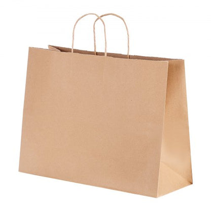 Kraftpapperspåsar med handtag 50 st 16x6x12 i partypåse brun |  EU