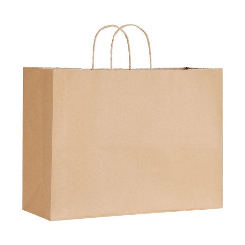 Kraftpapperspåsar med handtag 50 st 16x6x12 i partypåse brun |  EU