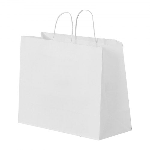 Kraftpapperspåsar med handtag 50 st 16x6x12 i festpåse vit |  EU