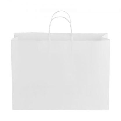 Kraftpapperspåsar med handtag 50 st 16x6x12 i festpåse vit |  EU