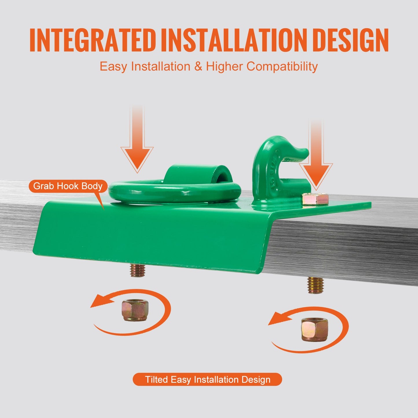 5/16" Tractor Bucket Hooks Grade 70 Steel Grab Hooks 12,000 lbs for RV UTV