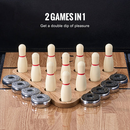 9 fot Shuffleboard Bord 2 i 1 Shuffleboard och Bowling Combo Game Set