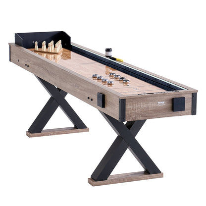 9ft LED Shuffleboard Table 2 in 1 Shuffleboard and Bowling Combo Game Set