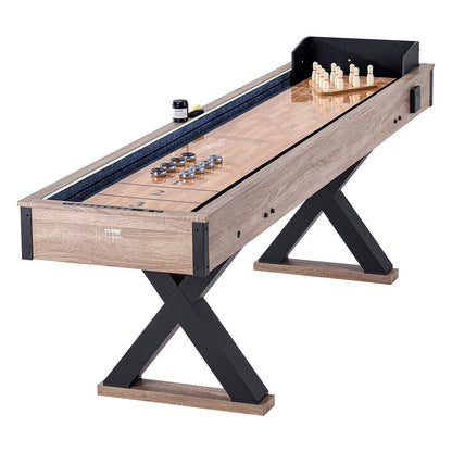 9ft LED Shuffleboard Table 2 in 1 Shuffleboard and Bowling Combo Game Set