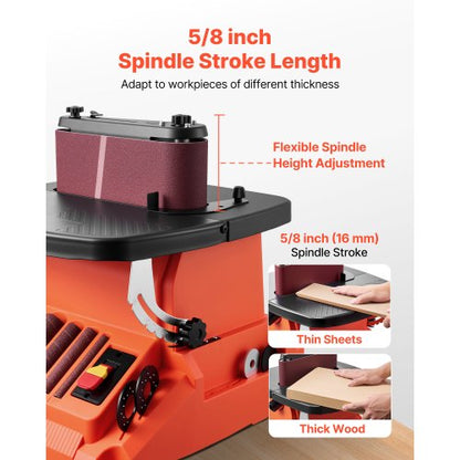 Oscillerande band- och spindelslip, 2000 varv/min bänkspindelslip med 16 mm slaglängd, 5 hylsor (12,7–50,8 mm) och 610 x 98 mm slipband för träbearbetning, möbelslipning, gör-det-själv-projekt |  EU