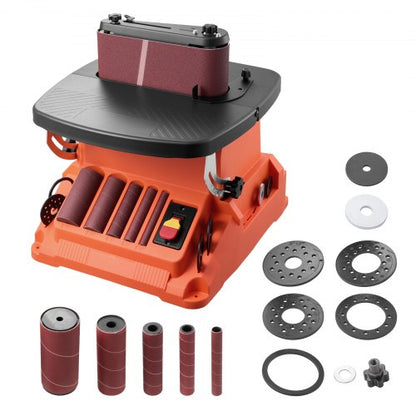 Oscillerande band- och spindelslip, 2000 varv/min bänkspindelslip med 16 mm slaglängd, 5 hylsor (12,7–50,8 mm) och 610 x 98 mm slipband för träbearbetning, möbelslipning, gör-det-själv-projekt |  EU