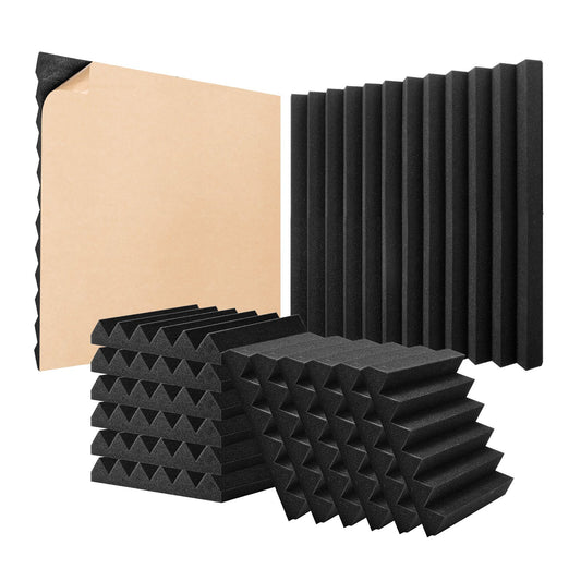 Akustiska skumpaneler 24-pack 12 x 12 x 2 i lim för väggtak