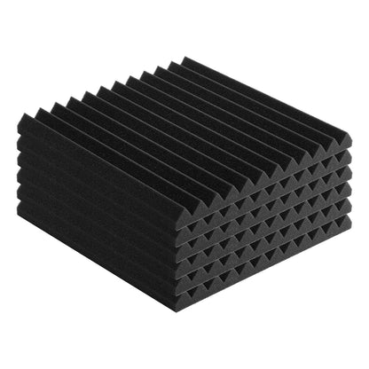 Acoustic foam panels 48-pack 12 x 12 x 1 in adhesive for wall ceilings