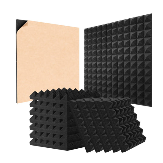 Akustiska skumpaneler 48-pack 12 x 12 x 2 i lim för väggtak