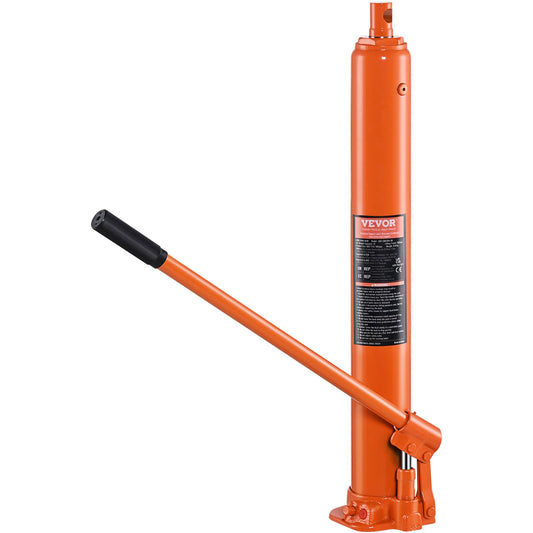 Hydraulic Long Ram Domkraft, 4 Tons motorlyftcylinder med enkelkolvspump och platt bas, Hydraulisk cylinder för motorlyftar, Hydrauliska garage/verkstadskranar, Mekanisk, Farm