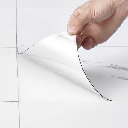Selbstklebende Vinyl-Bodenfliesen, 390 x 23,6 Zoll, 1,5 mm dick, zum Abziehen und Aufkleben, weiße Marmorstruktur, DIY-Bodenbelag für Küche, Esszimmer, Schlafzimmer und Badezimmer, einfach für die Inneneinrichtung