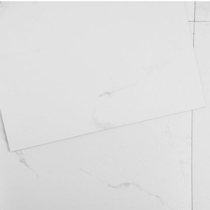 Self-Adhesive Vinyl Floor Tiles 12 x 12 Inch, 50 Tiles 1.5mm Thick Peel &amp; Stick, White Marble Texture DIY Flooring for Kitchen, Dining Room, Bedroom and Bathroom, Easy for Home Decor