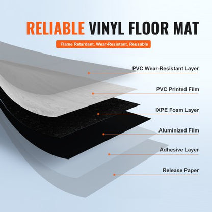 Self-Adhesive Vinyl Floor Tiles 390 x 23.6 Inch, 1.5mm Thick Peel &amp; Stick, Light Gray Wood Grain DIY Flooring for Kitchen, Dining Room, Bedroom and Bathroom, Easy for Home Decor | EU