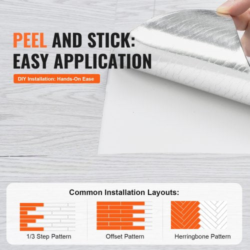 Self-Adhesive Vinyl Floor Tiles 390 x 23.6 Inch, 1.5mm Thick Peel &amp; Stick, Light Gray Wood Grain DIY Flooring for Kitchen, Dining Room, Bedroom and Bathroom, Easy for Home Decor | EU