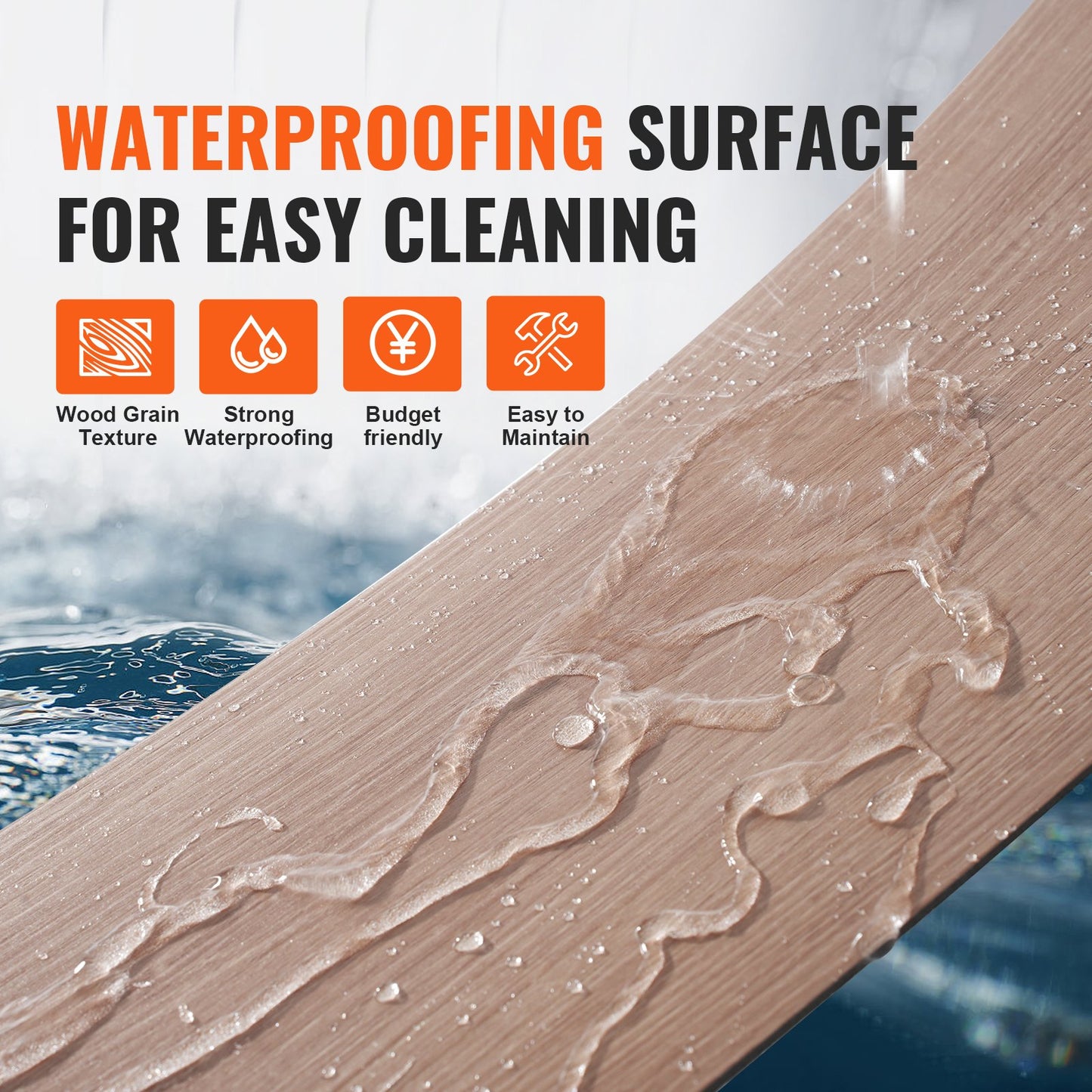 Self-Adhesive Vinyl Floor Tiles 36 x 6 Inch, 36 Tiles 2.5mm Thick Peel &amp; Stick, Natural Wood Grain DIY Flooring for Kitchen, Dining Room, Bedroom and Bathroom, Easy for Home Decor