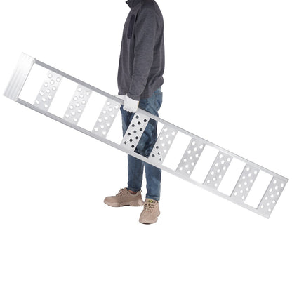 Aluminiumramper, 1250lbs, rak ramp med slitbanor och lastremmar, bärbar lastramp för motorcyklar, terränghjulingar, lastbilar, gräsklippare, Dirt Bike, Trädgårdstraktor, 78"L x 12"W, 2st