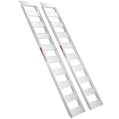 Aluminiumramper, 1250lbs, rak ramp med slitbanor och lastremmar, bärbar lastramp för motorcyklar, terränghjulingar, lastbilar, gräsklippare, Dirt Bike, Trädgårdstraktor, 78"L x 12"W, 2st