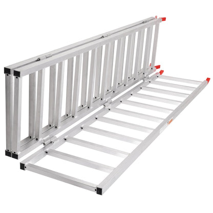 Aluminiumramper, 1500 lbs, trippelfällbar ramp med lastremmar, hopfällbar lastramp för motorcykel, traktor, ATV/UTV, lastbilar, gräsklippare, snöslunga, 77"L x 54"W, 1 st