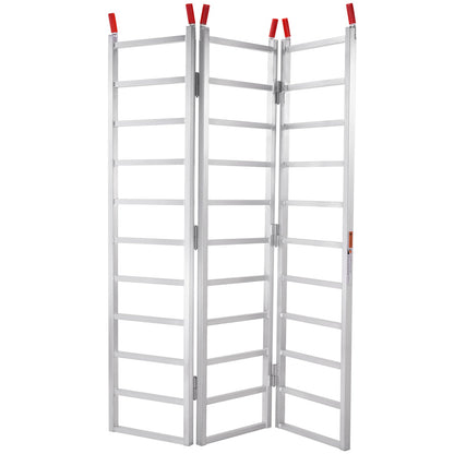 Aluminiumramper, 1500 lbs, trippelfällbar ramp med lastremmar, hopfällbar lastramp för motorcykel, traktor, ATV/UTV, lastbilar, gräsklippare, snöslunga, 77"L x 54"W, 1 st