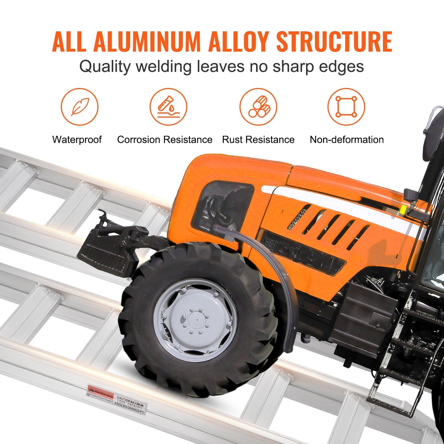 Aluminiumramper, 8810 lbs, kraftiga ramper med övre krokfäste, universell lastramp för motorcykel, traktor, ATV/UTV, lastbilar, gräsklippare, 72"L x 15"W, 2st