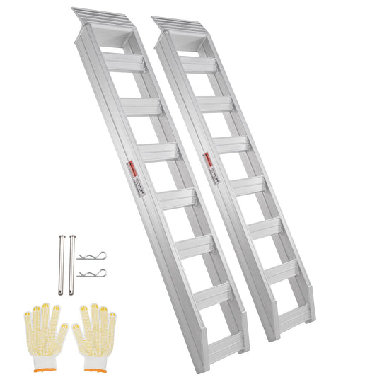 Aluminium-Rampen, 4000 kg, Hochleistungsrampen mit oberer Hakenhalterung, universelle Laderampe für Motorrad, Traktor, ATV/UTV, LKW, Rasenmäher, 183 cm L x 38 cm B, 2 Stück