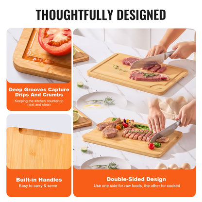Bamboo Cutting Board Premium Versatile Cutting Board with Built-in Handle