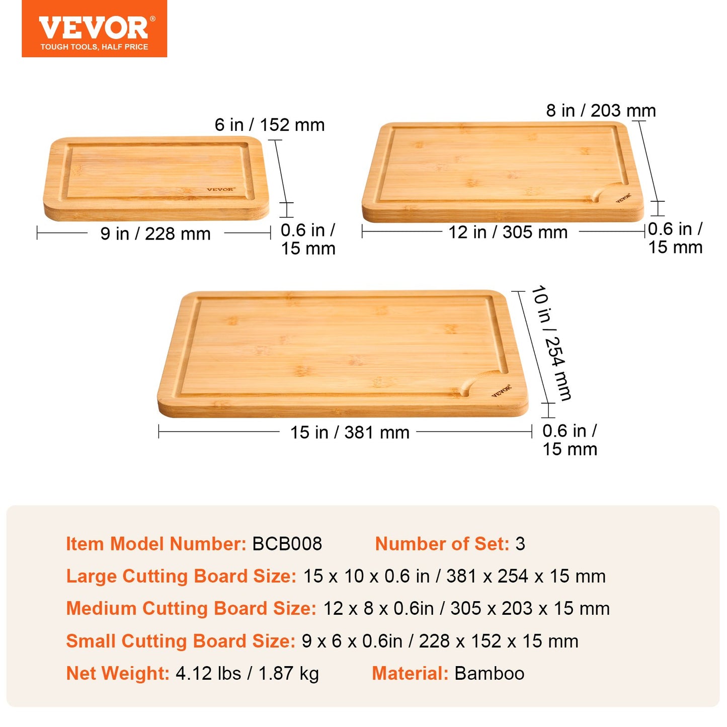 Bamboo Cutting Board Premium Versatile Cutting Board with Built-in Handle