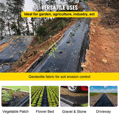 Weed Barrier Landscape Fabric Geotextile Underlayment 6 x 250 FT PP Woven