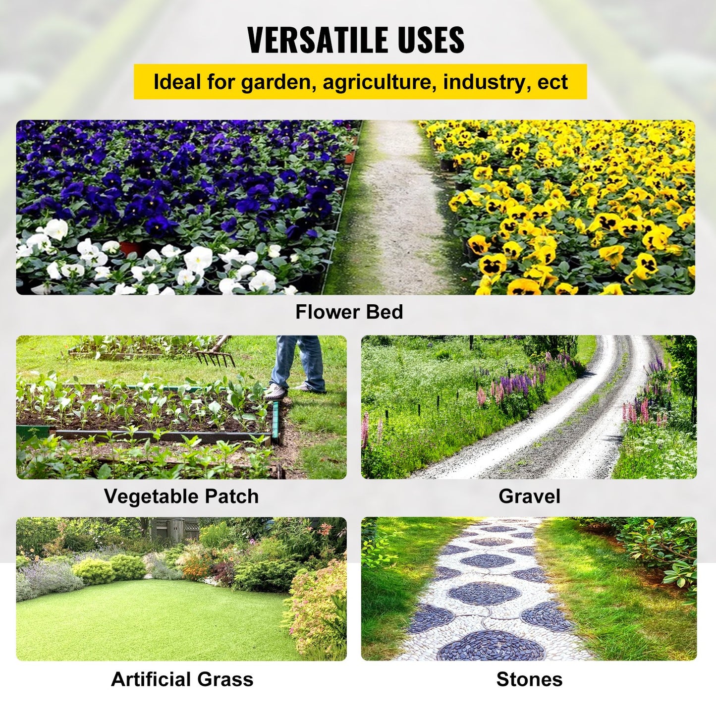 6,5FTx300FT Premium ogrässkyddstyg Heavy Duty 3,2OZ, vävt ogräsbekämpande tyg, hög permeabilitet bra för blomsterbädd, geotextiltyg för underlag, markskydd av polyeten