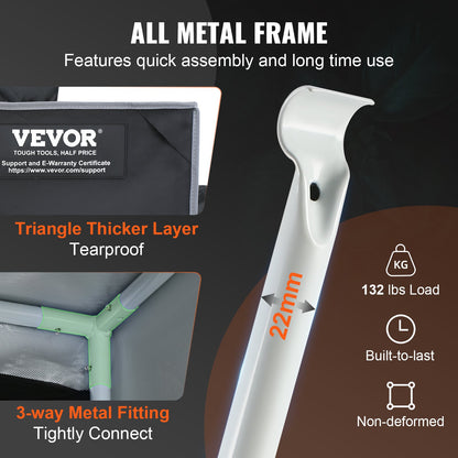 4x4 Grow Tent, 48'' x 48'' x 80'', High Reflective 2000D Mylar Hydroponic Grow Tent with Observation Window, Tool Bag and Floor Tray for Indoor Plant Growing