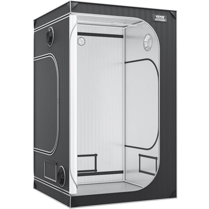 4x4 Grow Tent, 48'' x 48'' x 80'', High Reflective 2000D Mylar Hydroponic Grow Tent with Observation Window, Tool Bag and Floor Tray for Indoor Plant Growing
