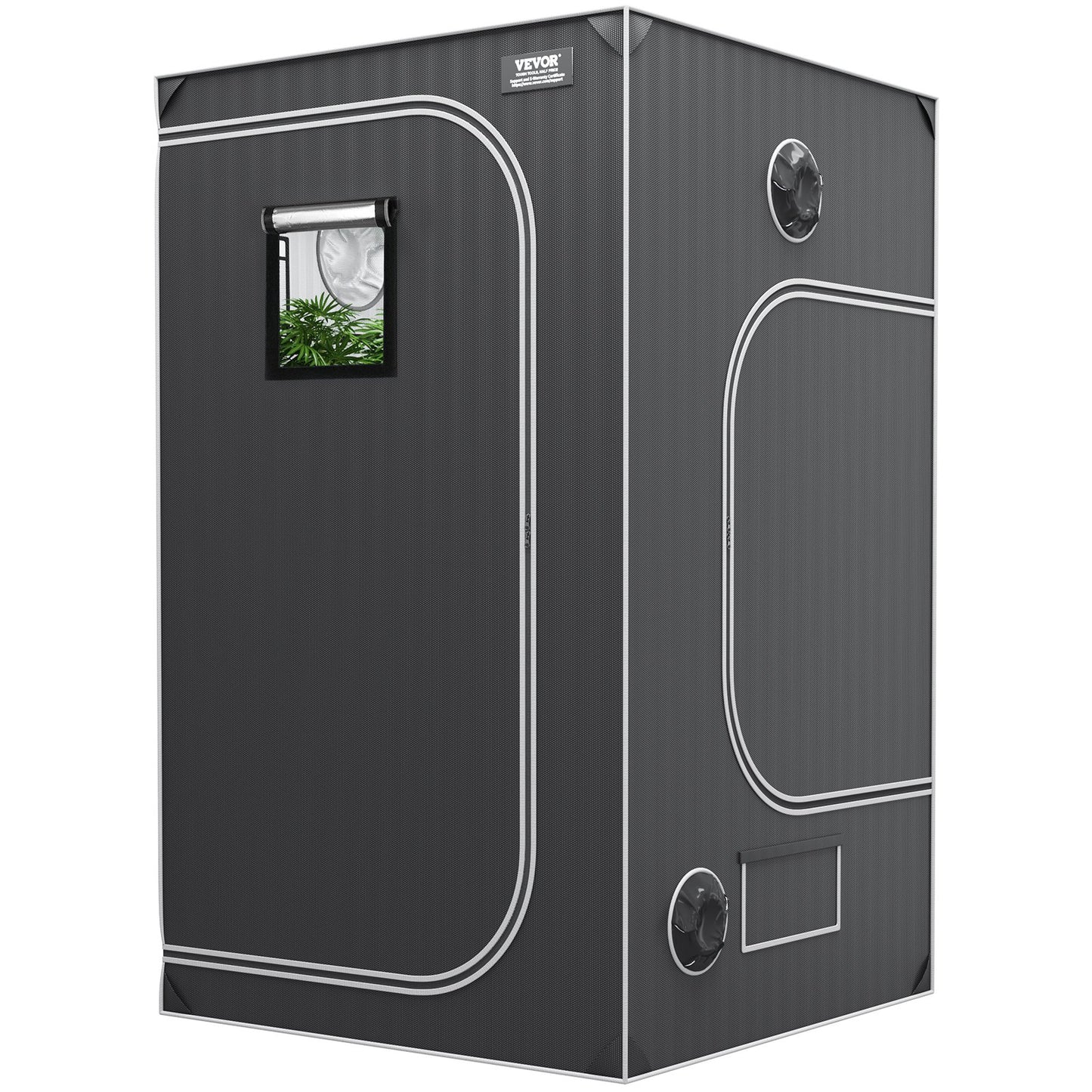 4x4 Grow Tent, 48'' x 48'' x 80'', High Reflective 2000D Mylar Hydroponic Grow Tent with Observation Window, Tool Bag and Floor Tray for Indoor Plant Growing